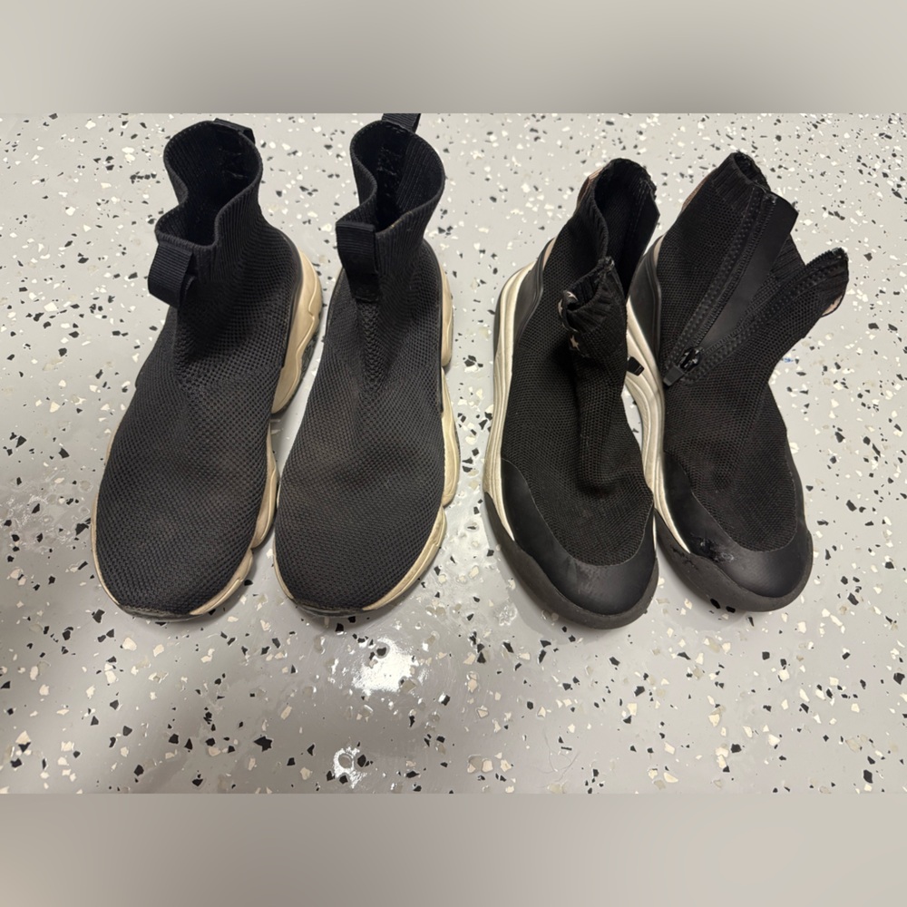 Men's Black Knit Slip-On Athletic Sneakers